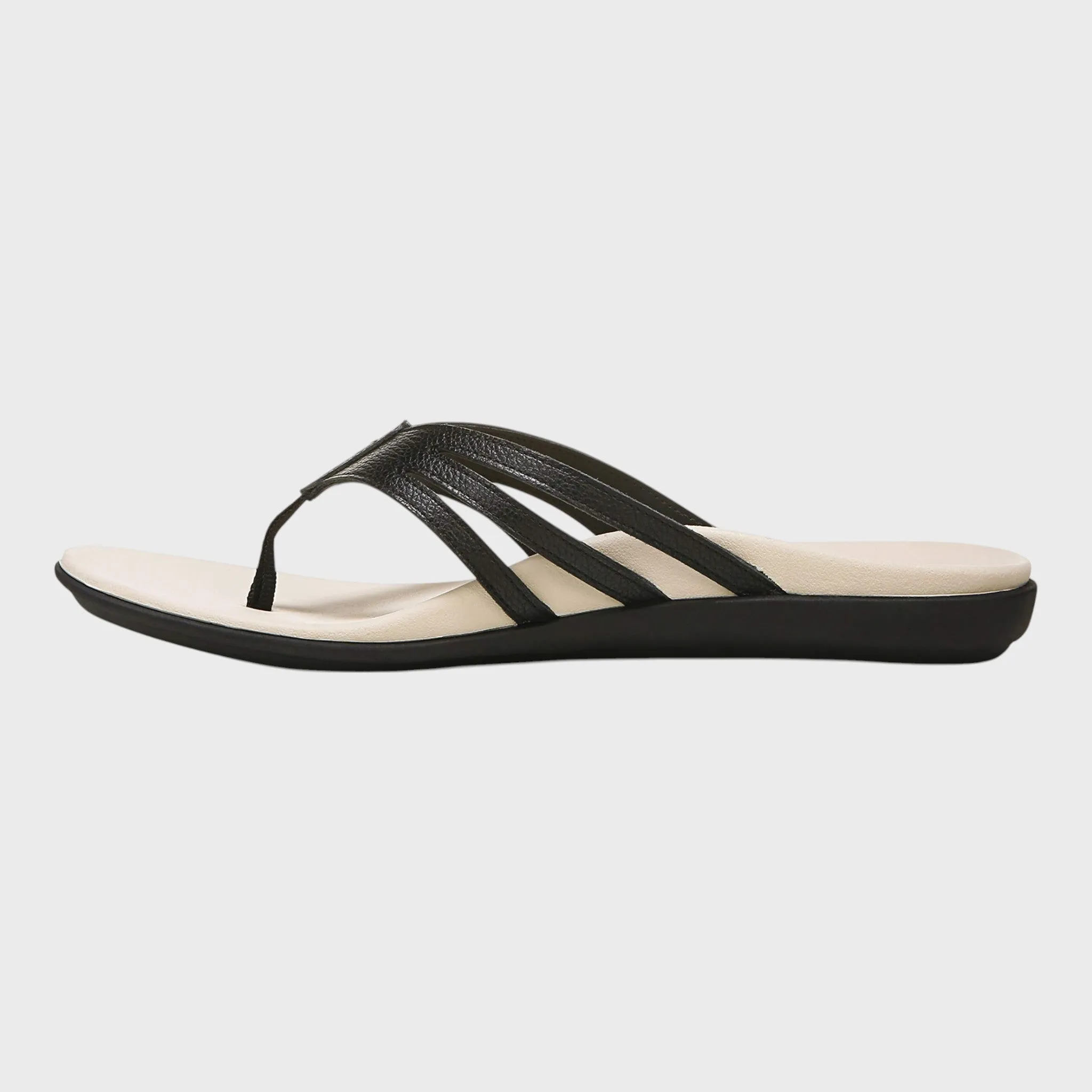 Vionic Alta Leather Orthopaedic Sandals - Black - Size UK 7